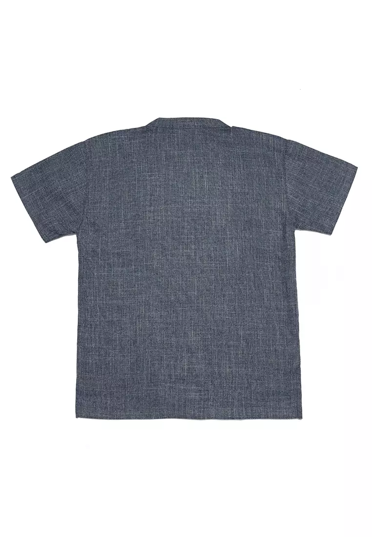 Baju Koko Anak Laki Bordir Grafik Navy Setelan - NOBLE