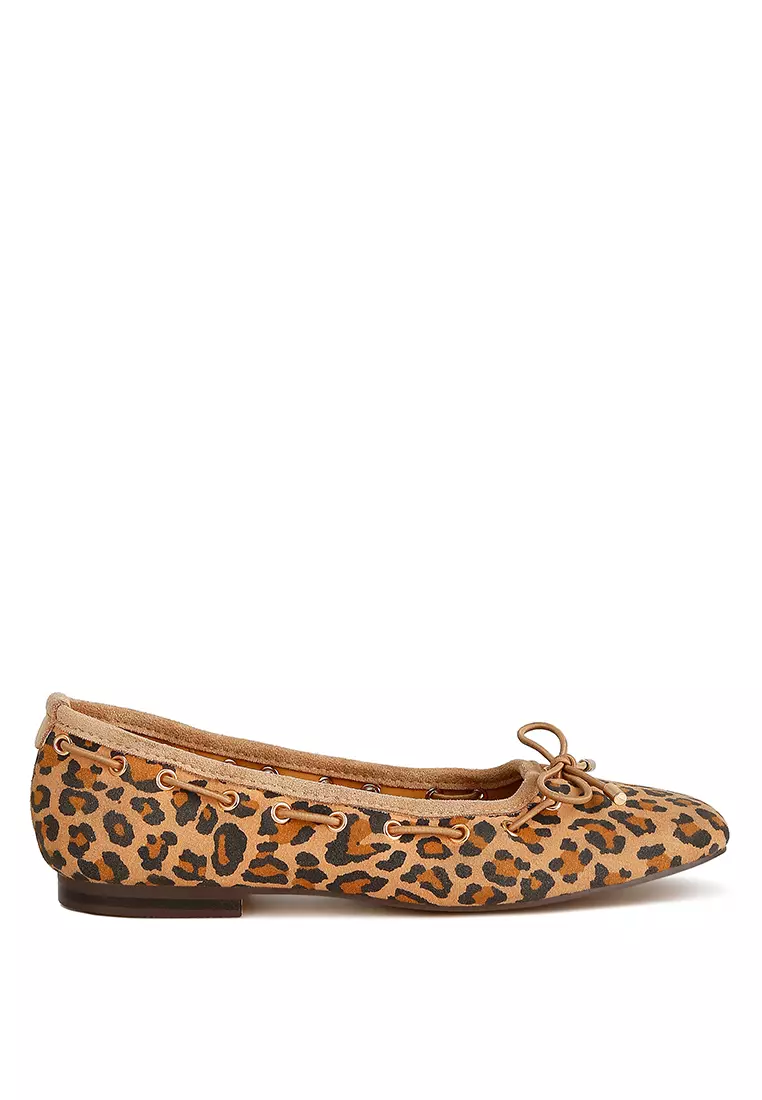 Discount on Rag & CO.  shoes - SKU: Leopard Drawstring Bow Ballerinas