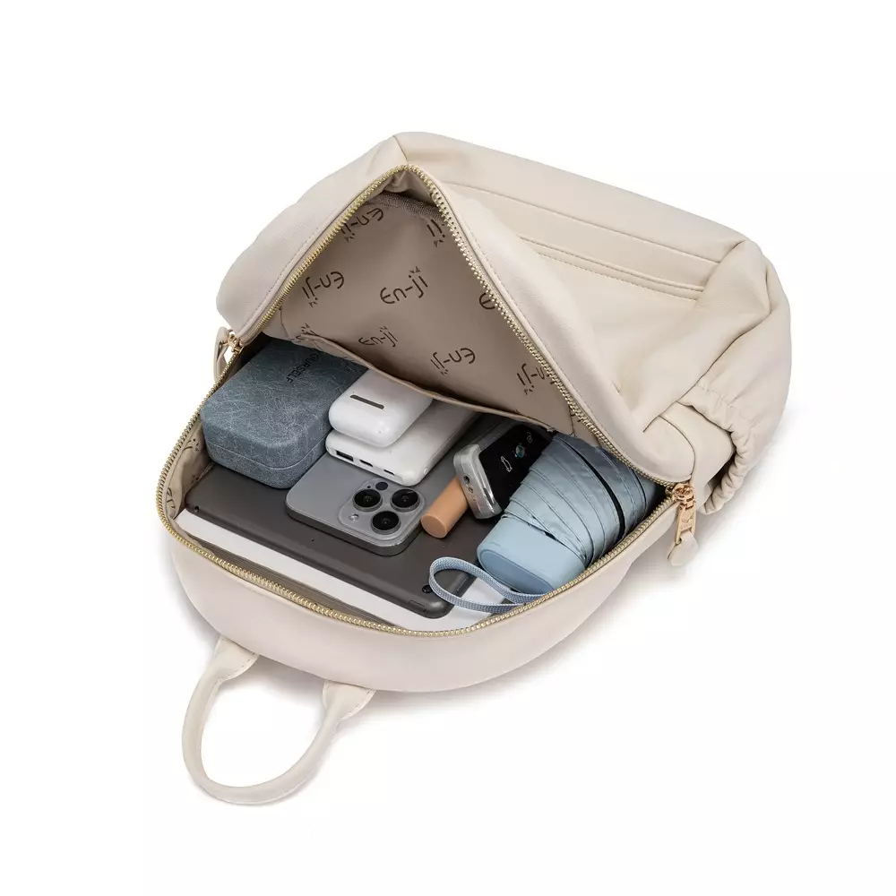 En-ji Sowon Backpack Wanita Warna Cream