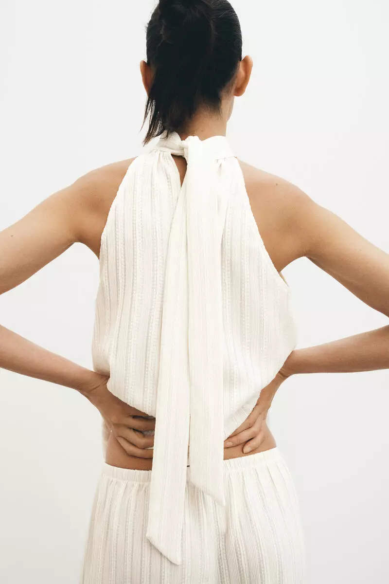 Textured jersey top