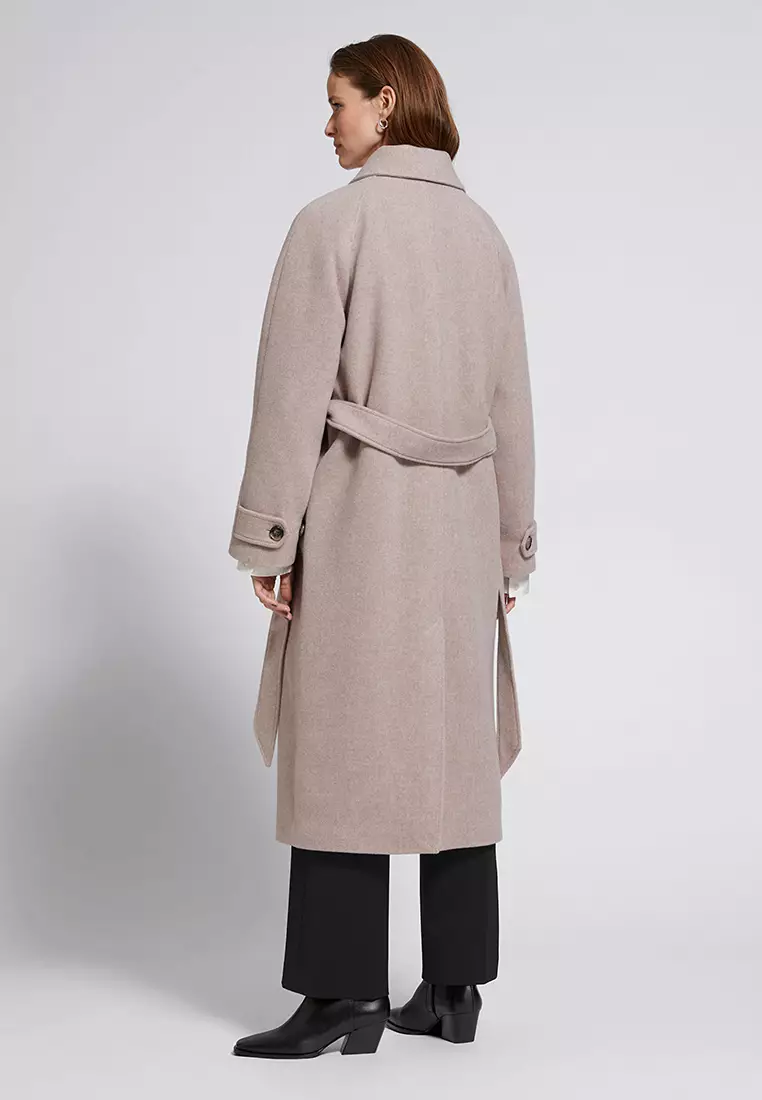 Wool blend long cheap coat other stories