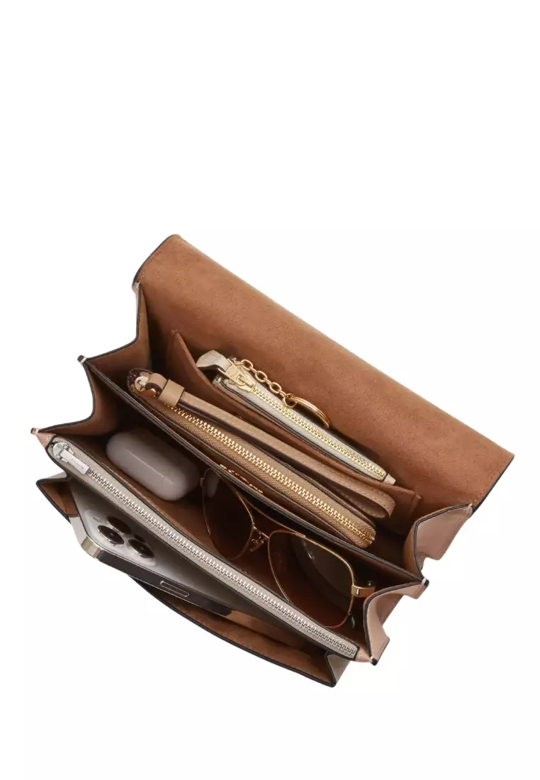 Klare Crossbody Bag in Signature Canvas Silver Sand Taupe