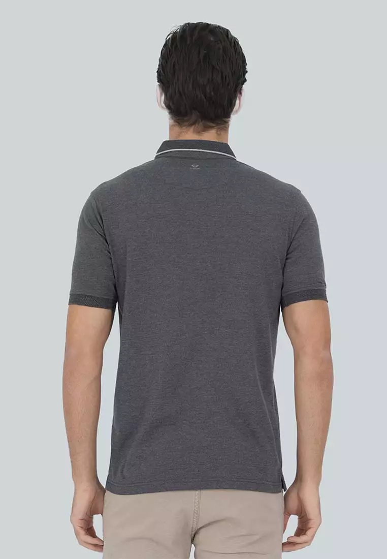 LGS - Kaos Polo Casual Pria - Lengan Pendek - Kerah Wangky - Warna Abu-abu - Slim Fit - JWS.325.C3558F.01.C