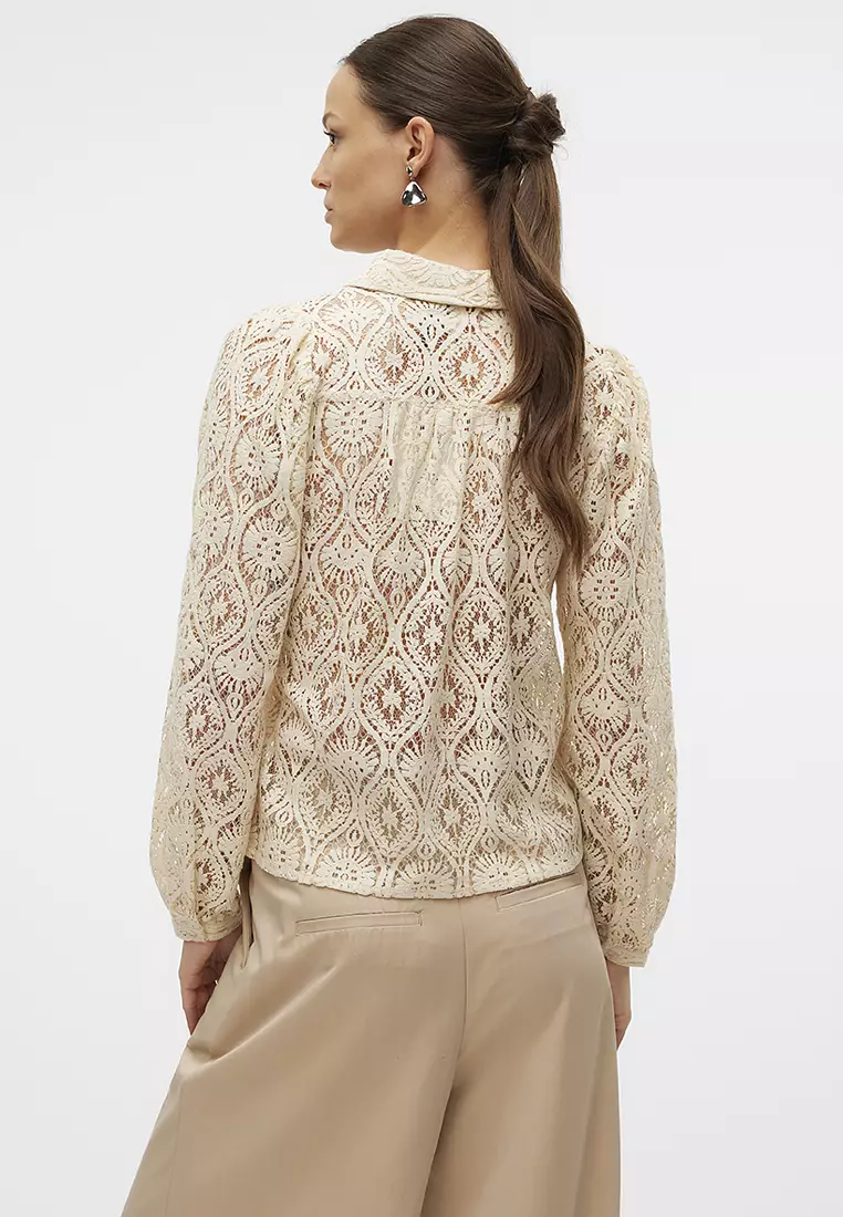 ヴェロモーダ Vero Moda 【 Long Sleeve Patterned Lace Shirt Women 】 レディース Buy Vero Moda Obena Long Sleeve Lace Shirt 2025 Online | ZALORA