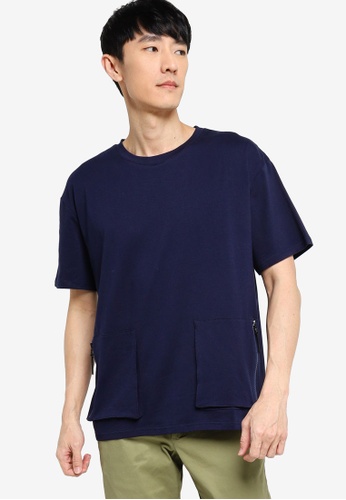 Buy Zalora Basics Oversized Duo Utility Pocket T Shirt 2022 Online Zalora Philippines