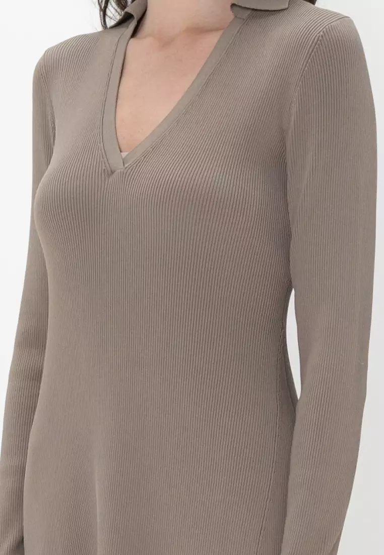 calvin klein grey sweater dress Calvin Klein Grey Heather Gray Sweater Dress | Midi | Women's