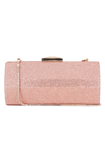 The Chic Initiative pink Helena Crystal Clutch (Rose Gold) 6CFD2AC5BBF030GS_1