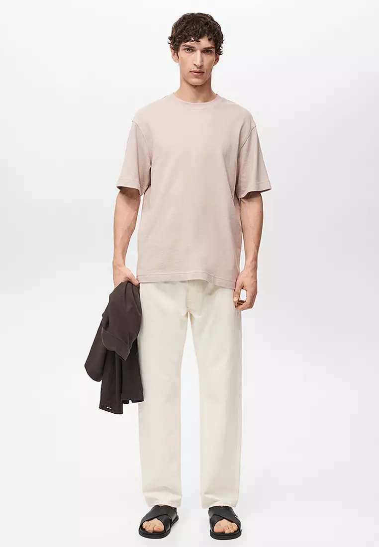 Jual MANGO Man Structured Relaxed-Fit T-Shirt Original 2025 | ZALORA ...