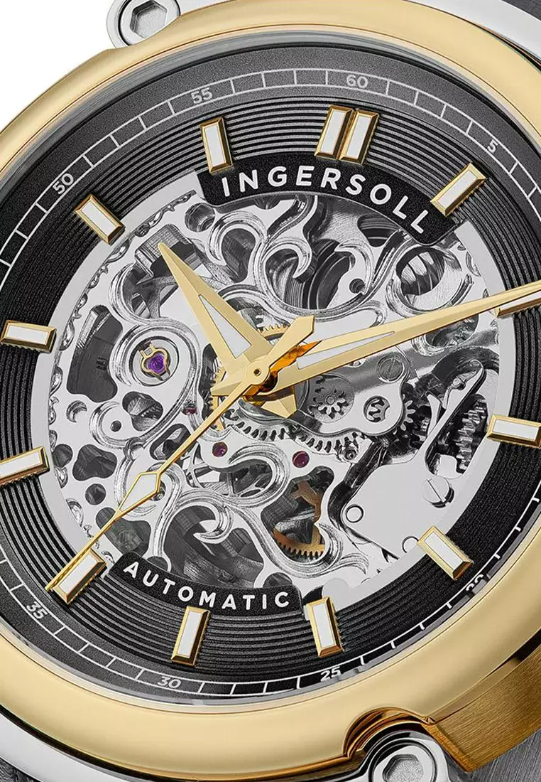 Ingersoll Michigan Black Leather Analog Automatic Watch For Men INI13301