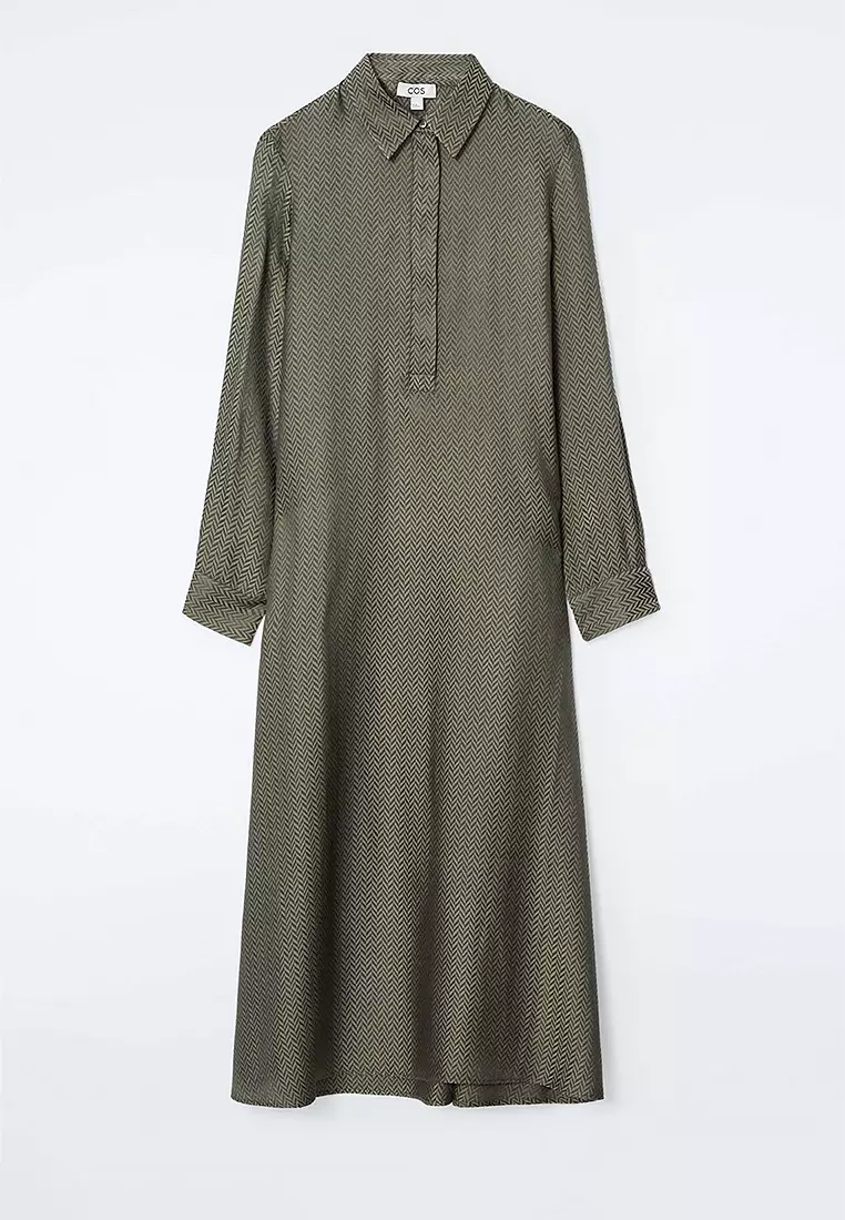 Herringbone Maxi Shirt Dress