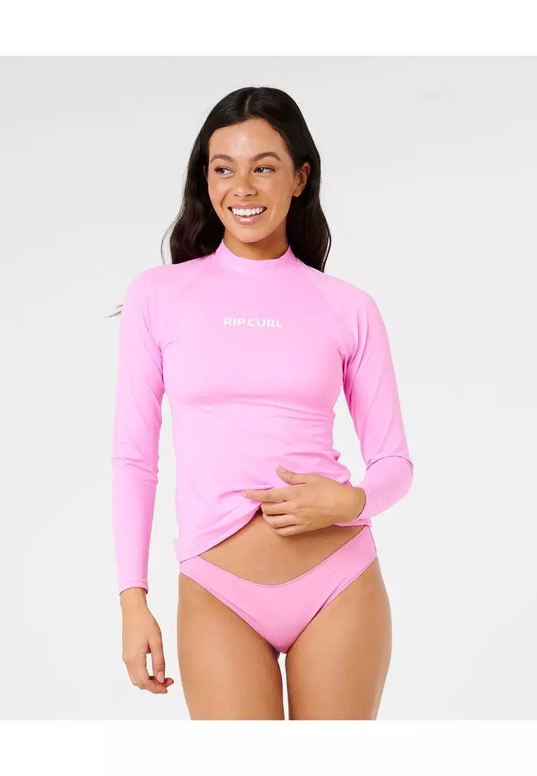 Women Classic Surf Ls Upf Rashguard 17MWRV-FUCHSIA