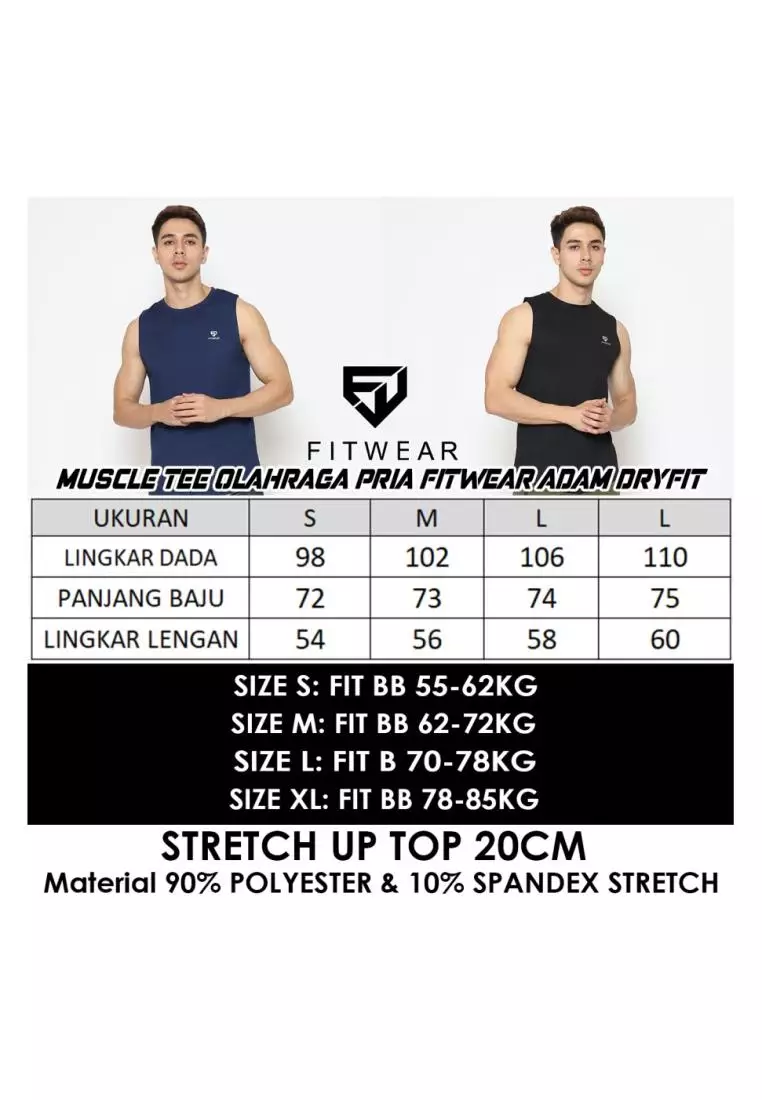 Fitwear - Muscle Tee Olahraga PRIA ADAM DRYFIT - NAVY