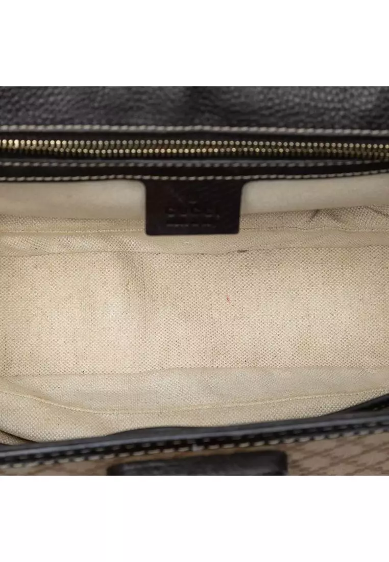 Pre-Loved Gucci Medium Diamante Canvas New Bamboo Satchel