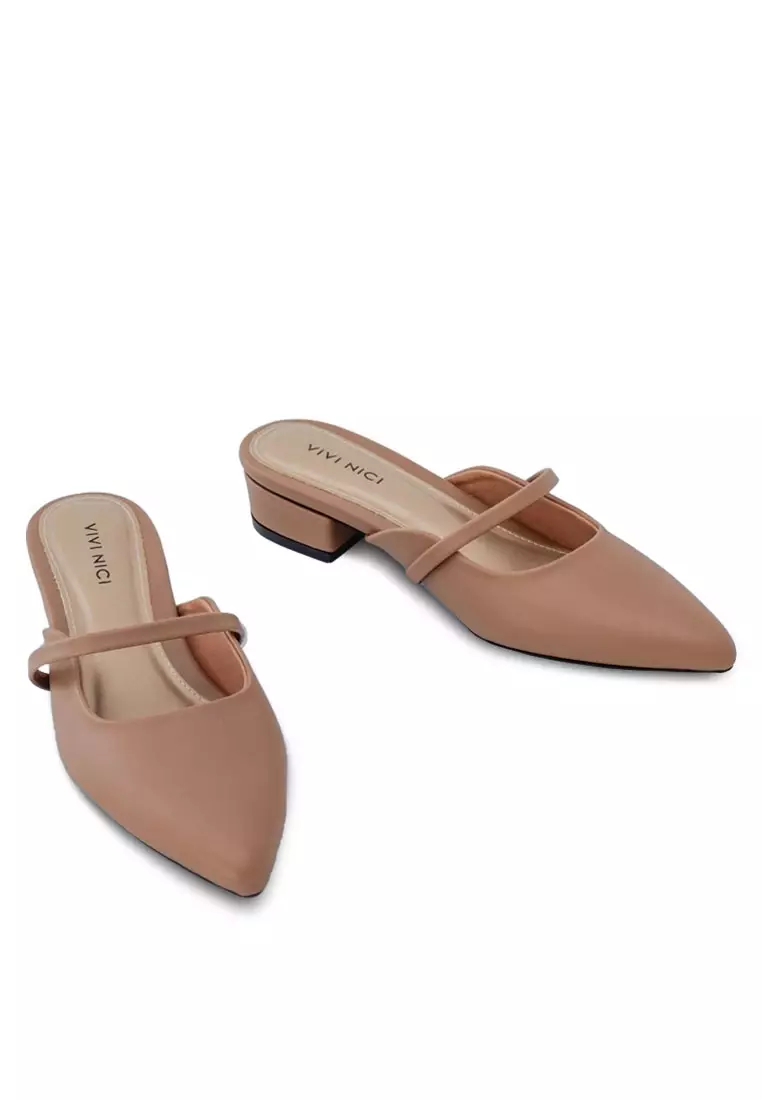 VIVI NICI - Lillie Sandal Mules Hak 3 Cm Milk Coffee