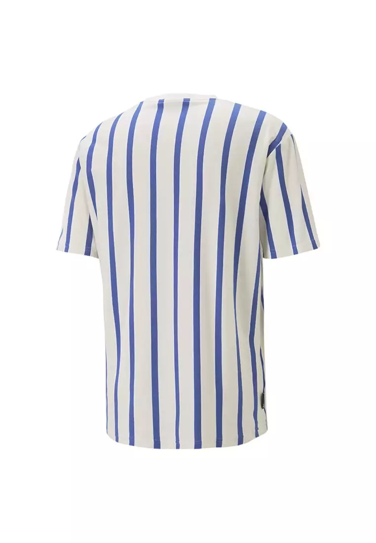 Puma T-Shirts : Buy Puma Team Striped Mens White T-shirt Online