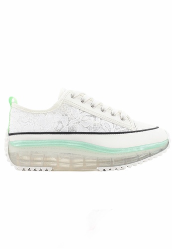 Crystal Korea Fashion white New style light lace shoes with transparent sole made in Korea (3.5CM) B5E14SHF33DCF6GS_1