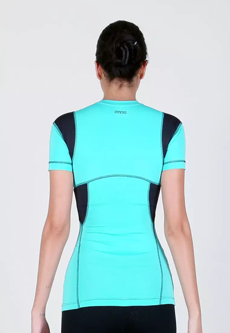 Amnig Women Maxforce Dual Tone Compression Top (Mint)