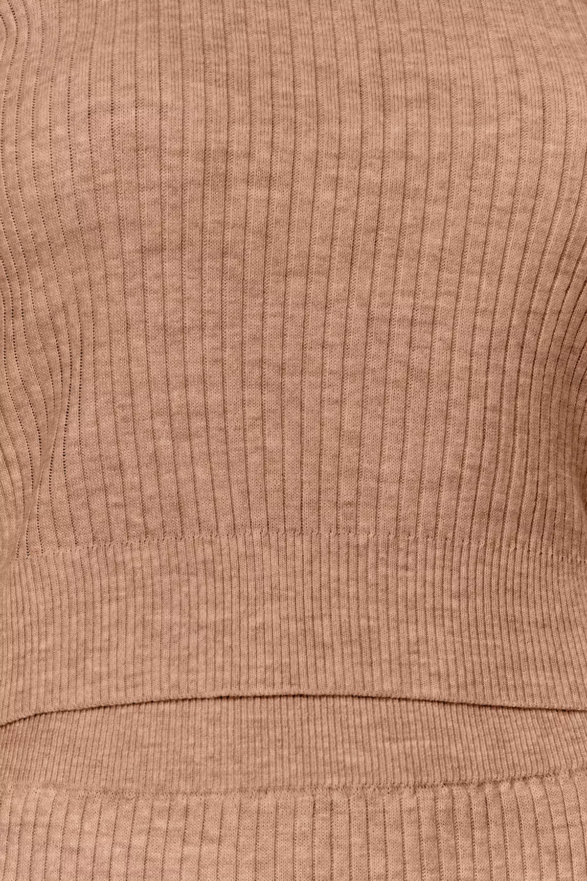 Camel Crop Skirt Knitwear Bottom-Top Set