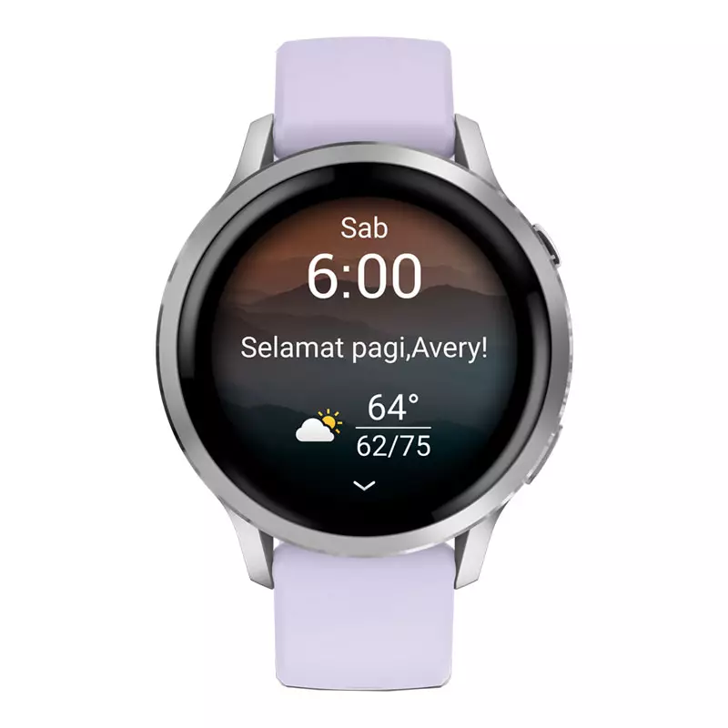 Jam Tangan Pria Garmin Venu 4 010-03013-41 Advanced GPS Smartwatch Digital Dial Silver Periwinkle Silicone Band