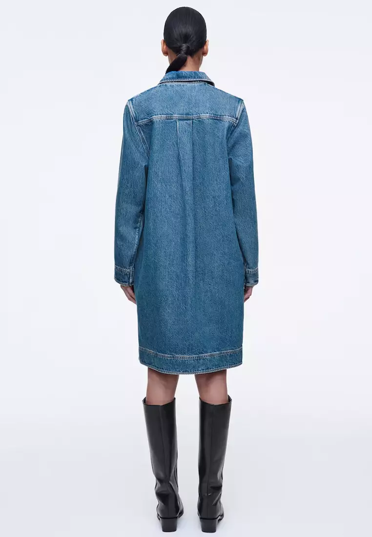 Denim Half-Zip Dress