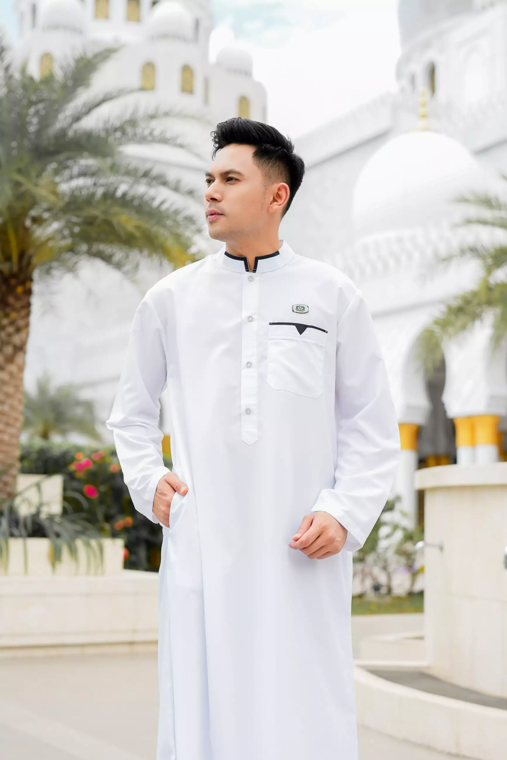 Koko Jubah Gamis Pria  Zayn White Regular Fit