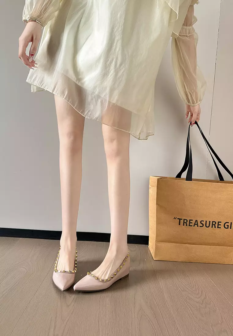 ‌4CM Hidden Heel Rivet Pumps WW8916-2