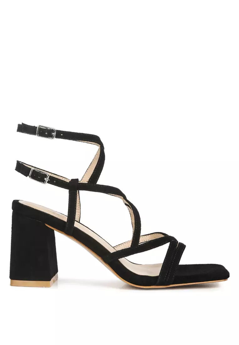 Buy Rag & CO. Black Strappy Block Heel Sandals 2024 Online ZALORA