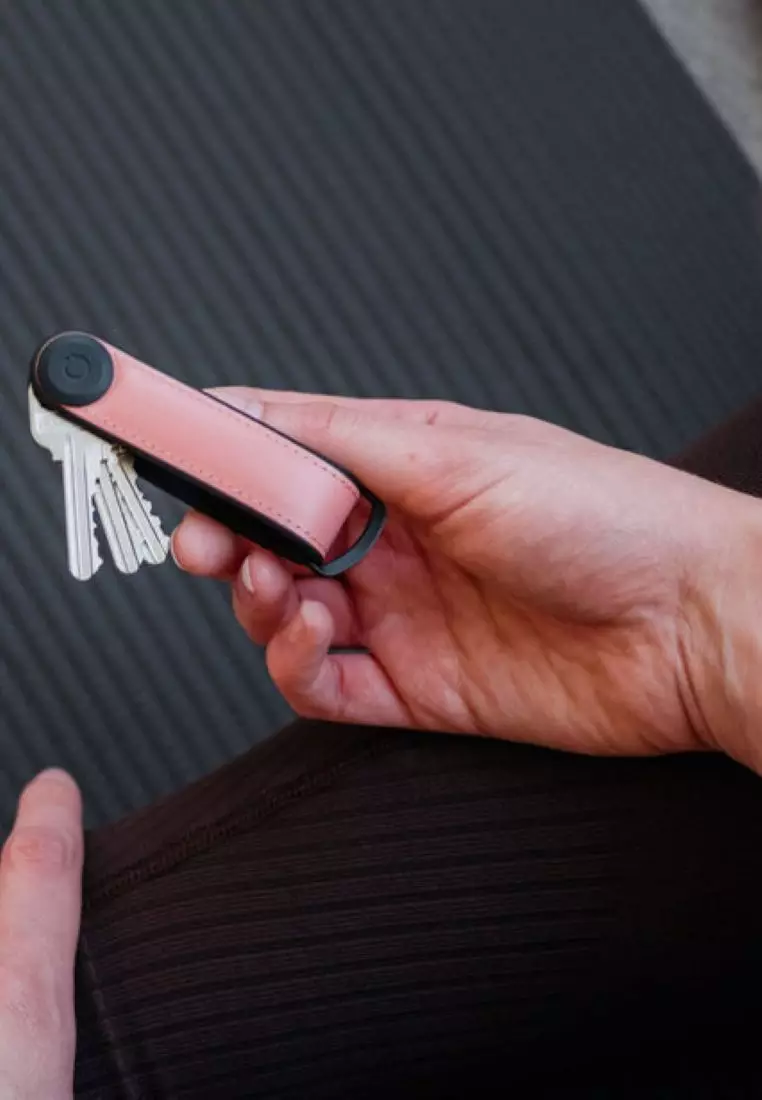 Orbitkey Hybrid Leather Key Organiser (Pastel Pink)