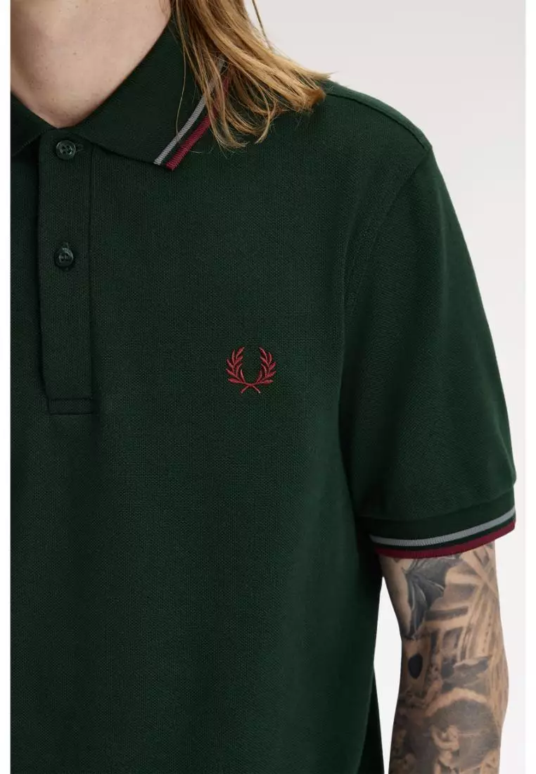 Fred Perry M3600 Twin Tipped Fred Perry Shirt (Grassroots / Stockport Blue / Oxblood)