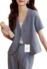 Buy HAPPY FRIDAYS Comfortable Short Sleeve Suit Jacket YGH-EG1303