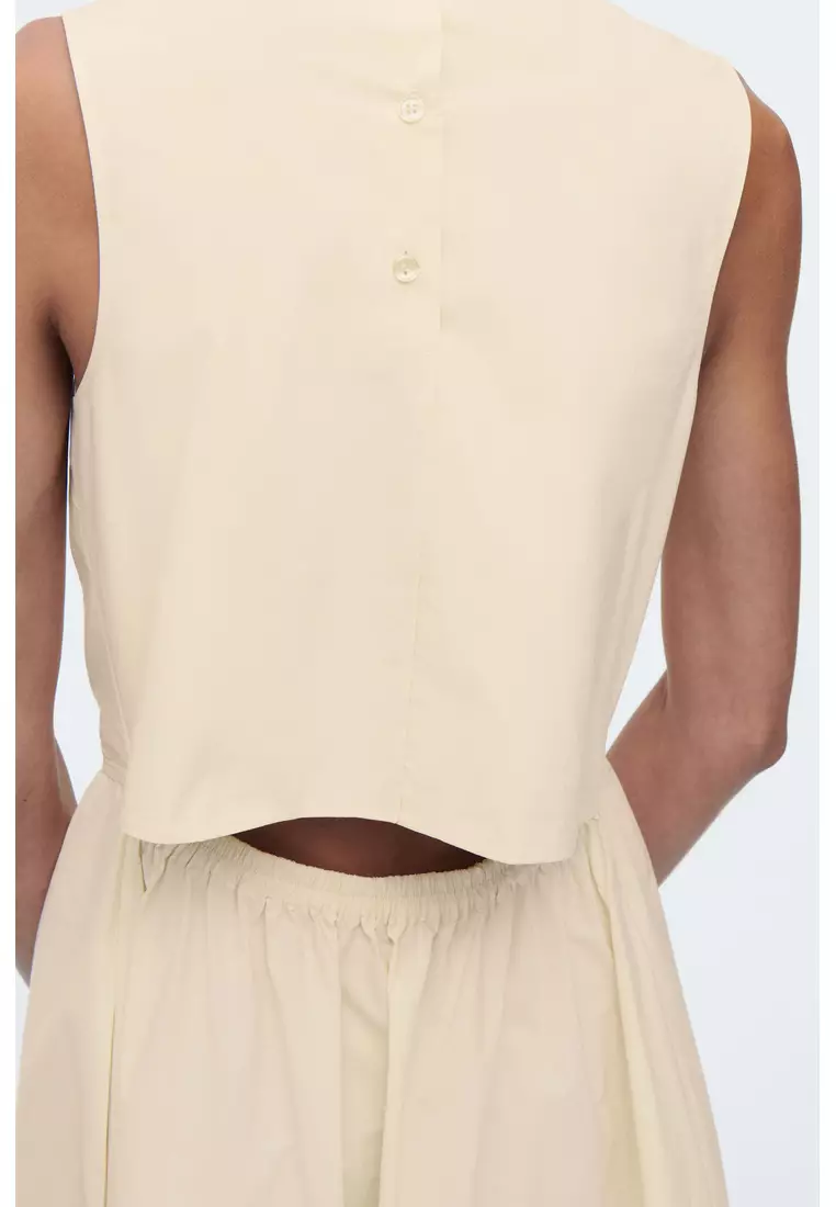 OPEN-BACK COTTON MAXI DRESS