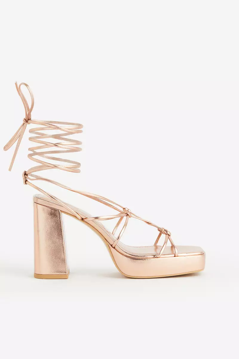 Block-heeled platform sandals