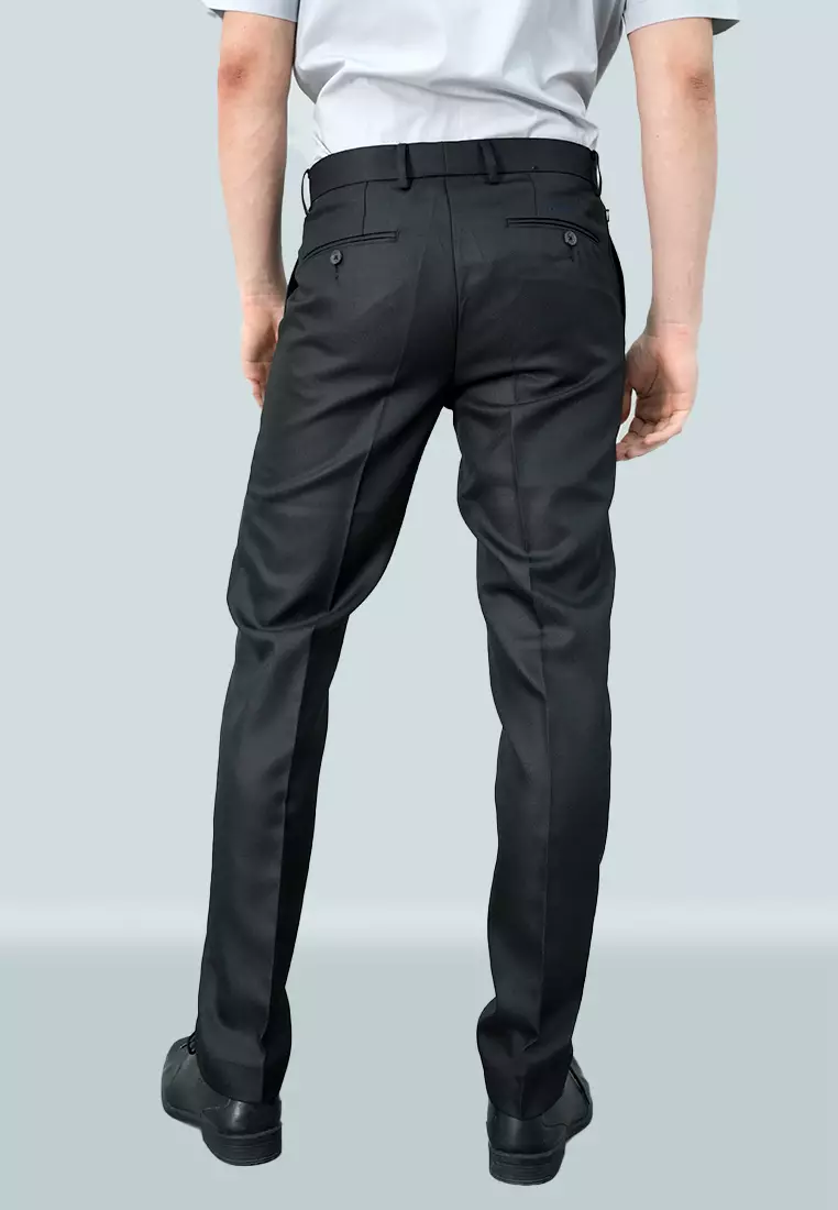 Johnwin - Celana Formal - Celana Pria - Hitam - Polyester - Slim Fit - F.998.010.110.C