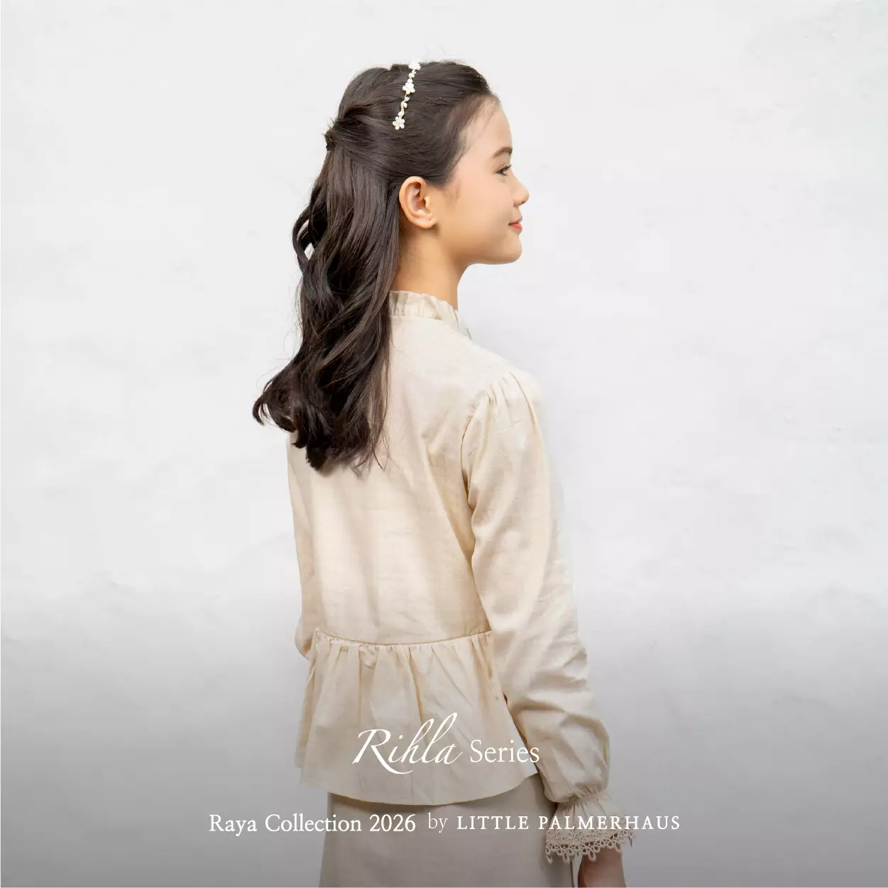 Little Palmerhaus - Baju Lebaran 2026 - Rihla Teen Girl Gamis (Baju Gamis Anak Perempuan Usia 6-14 Tahun) Beige