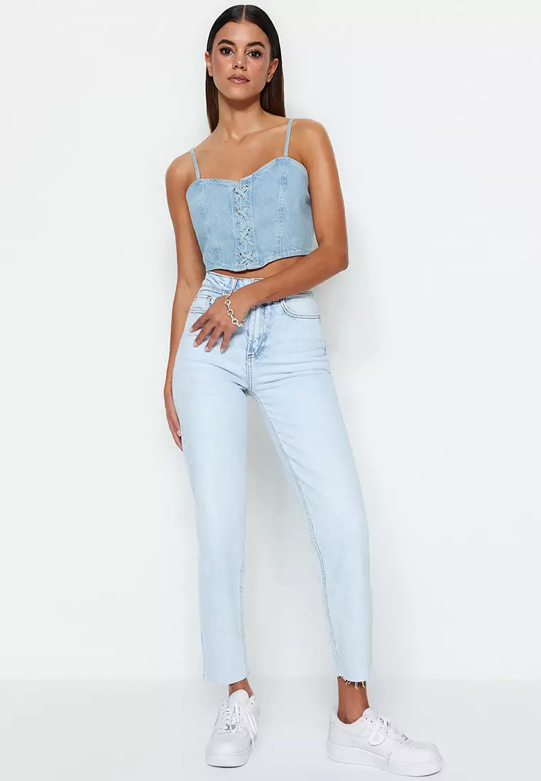 High Waist Slim Mom Jeans
