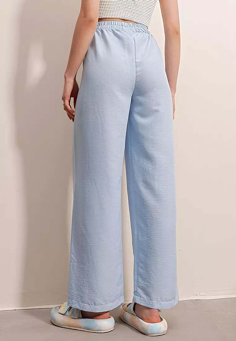 Buy Alacati Elastic Waist Pants in Blue 2024 Online