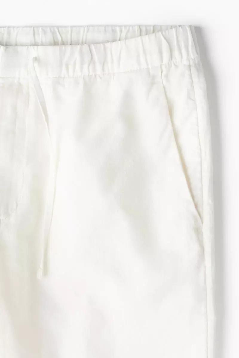 Regular Fit Linen-blend shorts