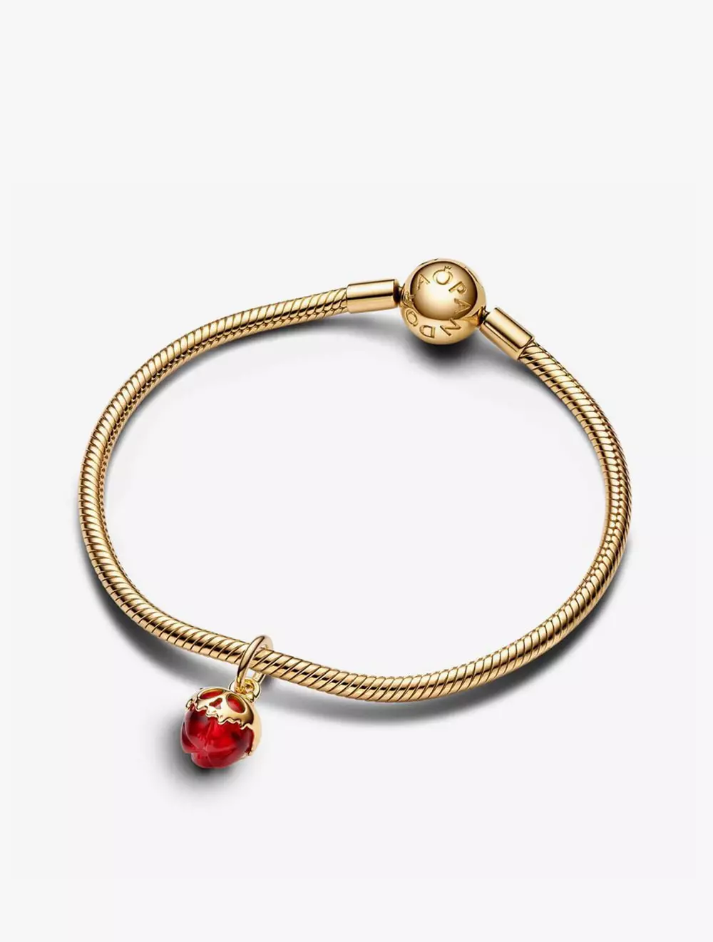 Disney Villains Evil Queen apple 14k gold-plated dangle with red Murano glass