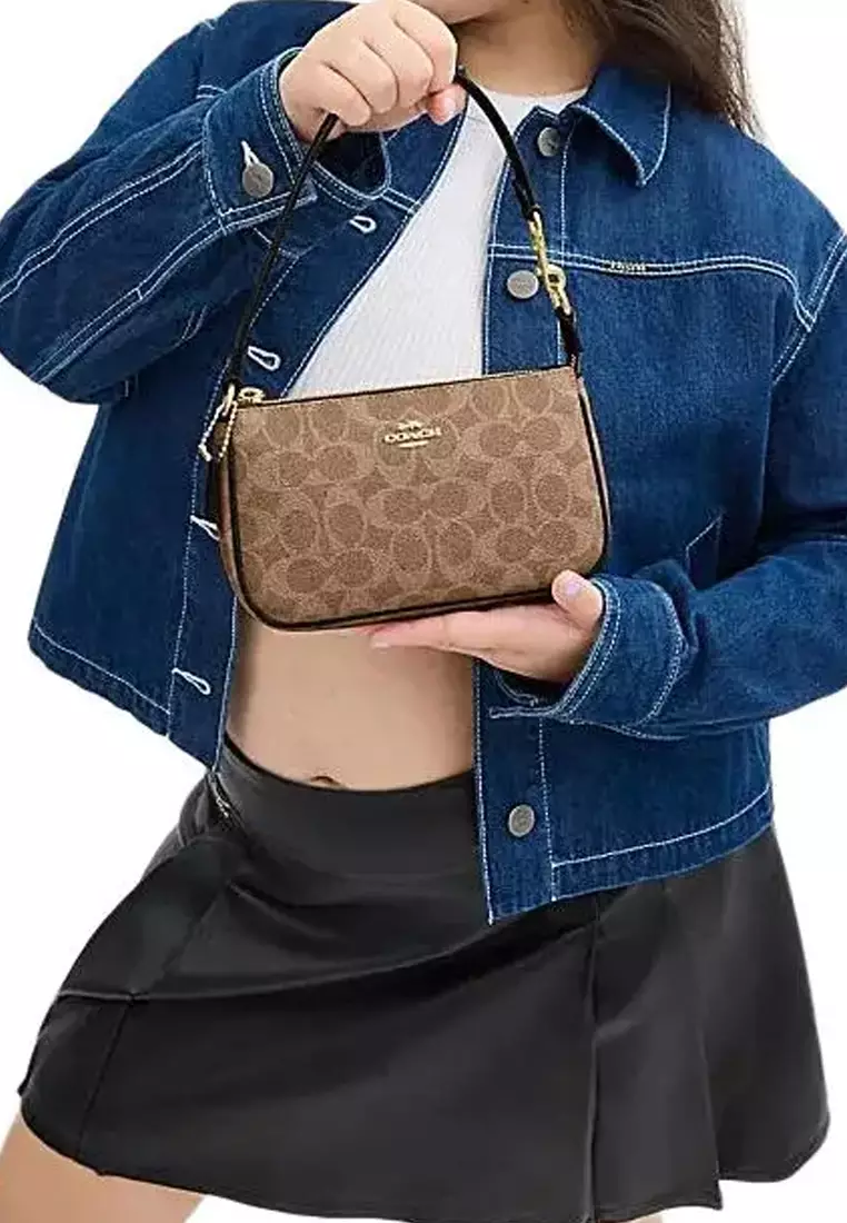 Nolita 19 女士單肩包棕黃色拼黑色CW426