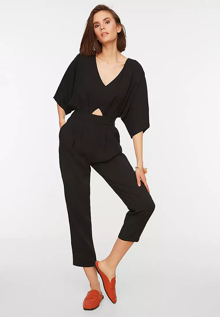 Jumpsuit with kimono sleeve and peg leg outlet