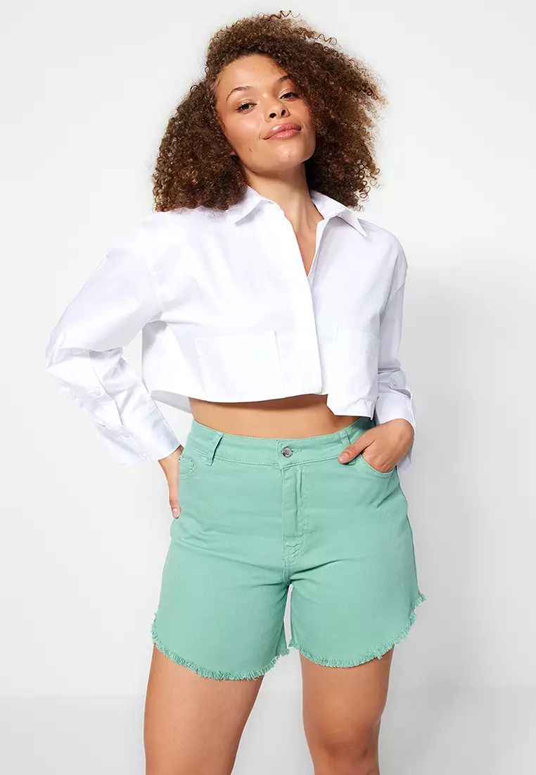 Plus Size Skinny Denim Shorts