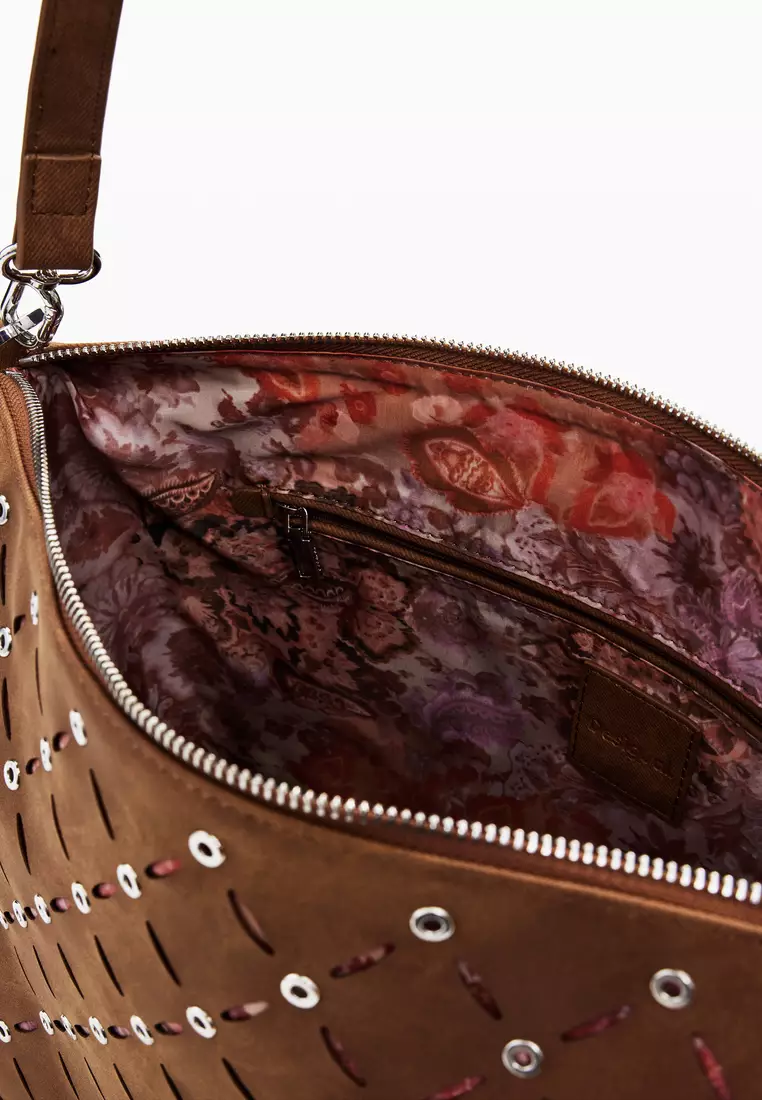 Medium cut-out faux leather bag