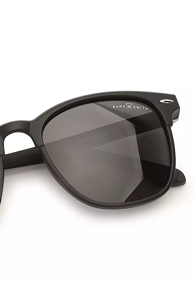 Unisex Polarized Wayfarer Sunglasses (Kacamata Hitam) - Hitam / Abu-Abu