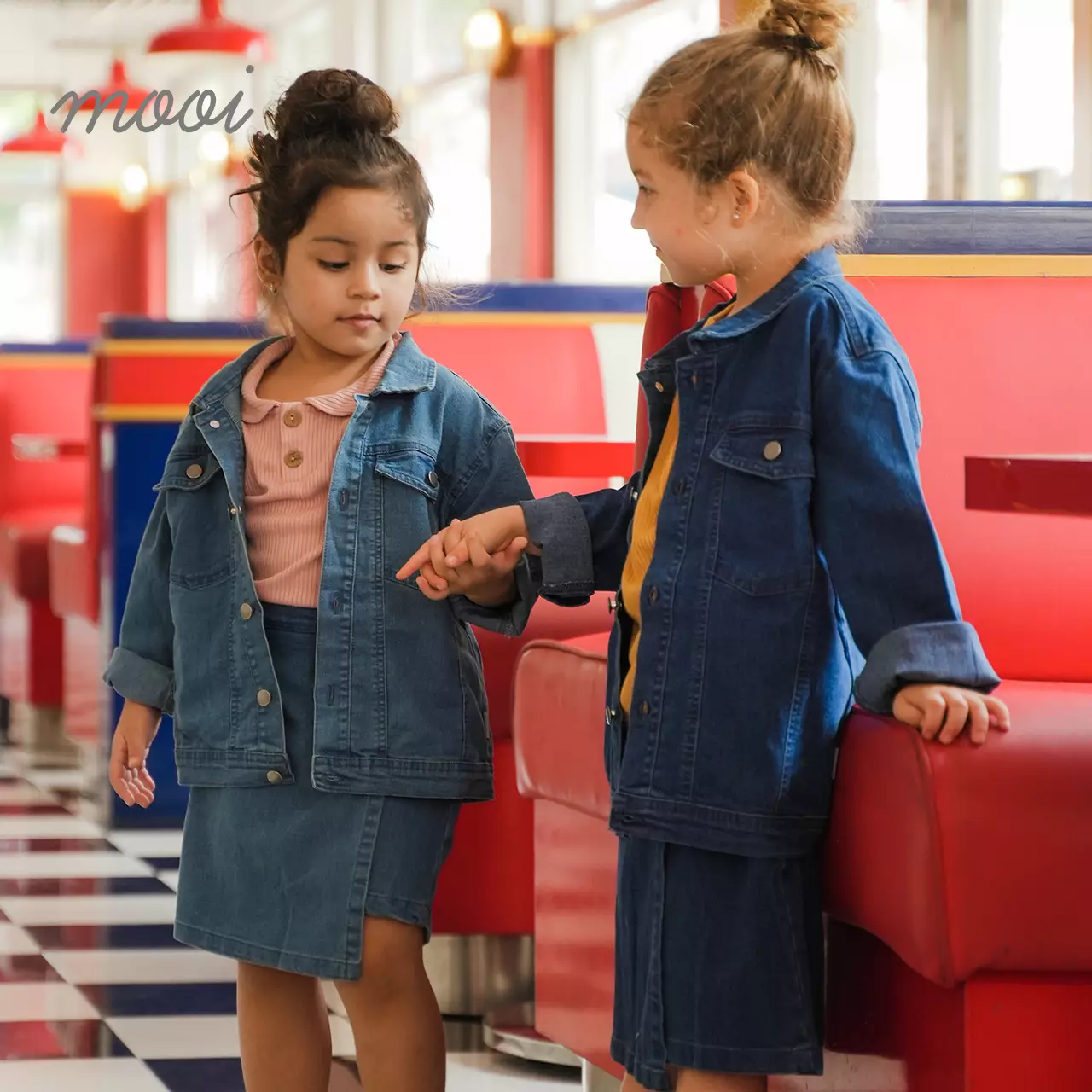 Mooi Rok Celana Skort Jeans Anak Chiara Denim Skort - Medium Blue