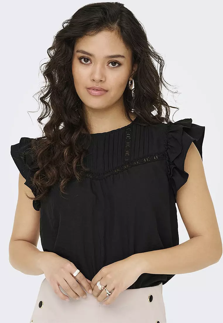 Sleeveless Woven Lace Top