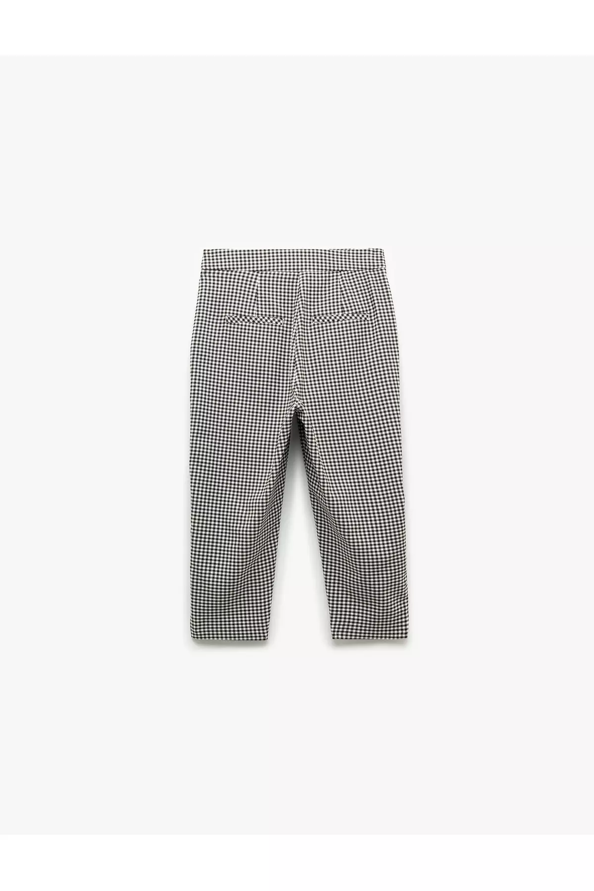 Viscose Fabric Gingham Skinny Fit Pocket Capri Trousers