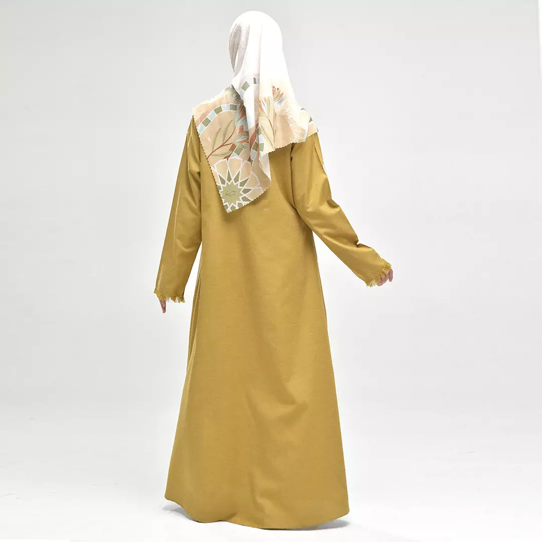 Rabbani - Dress Muslim Wanita Dewasa Lengan Panjang Couple Dresslim Prisia Ecxlusive - Mustard