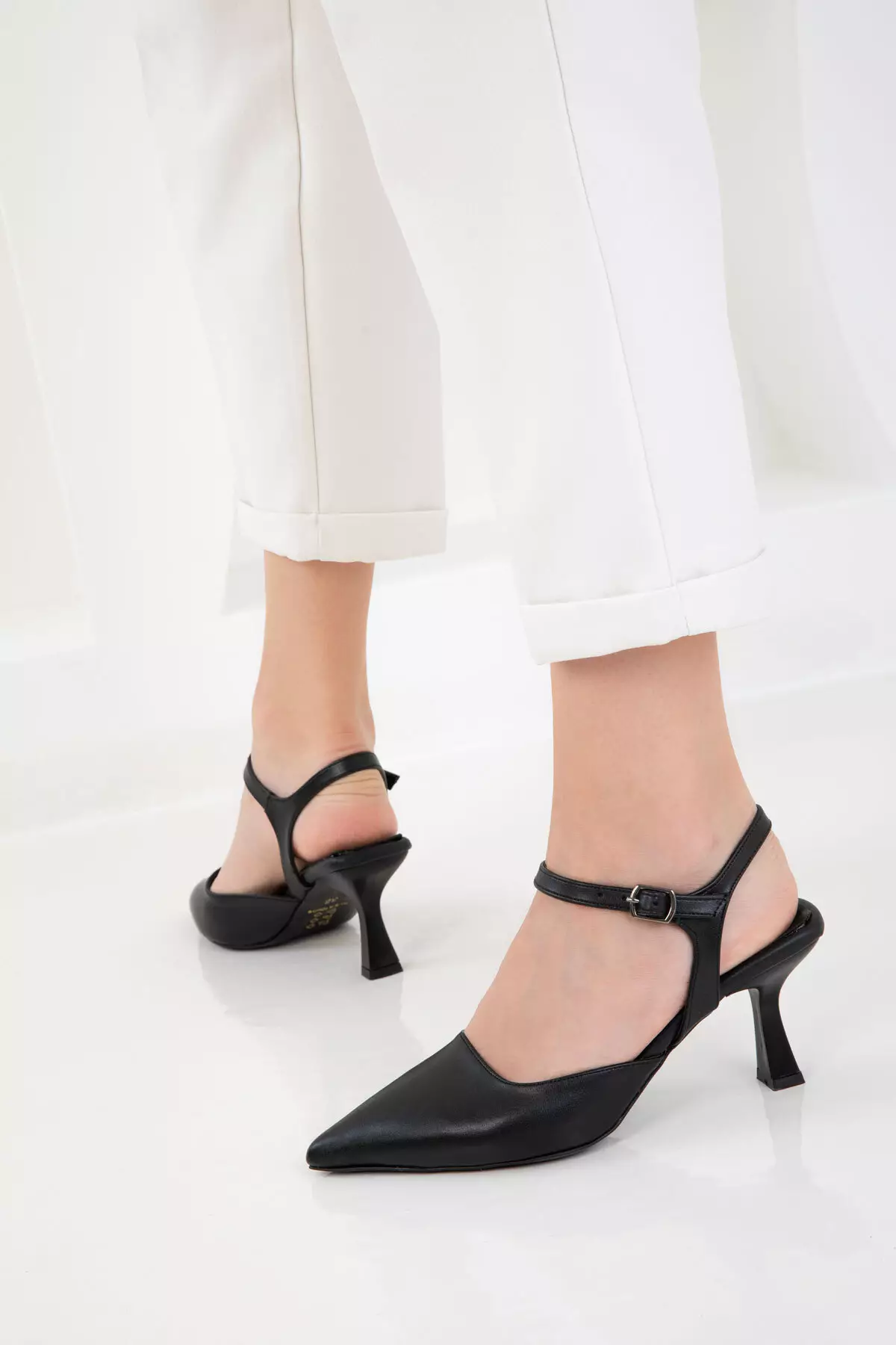 Black Women's Classic Heeled Shoes 20644