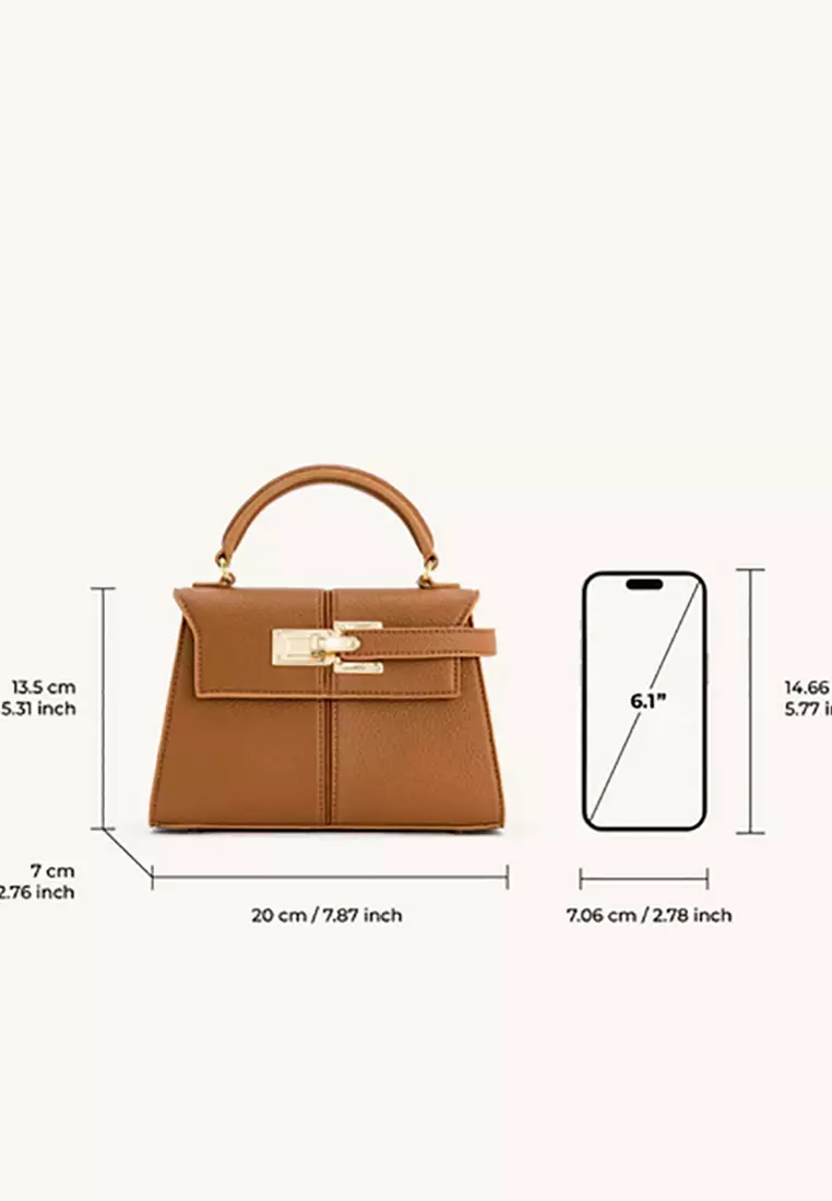 Elise Top Handle Bag - Brown