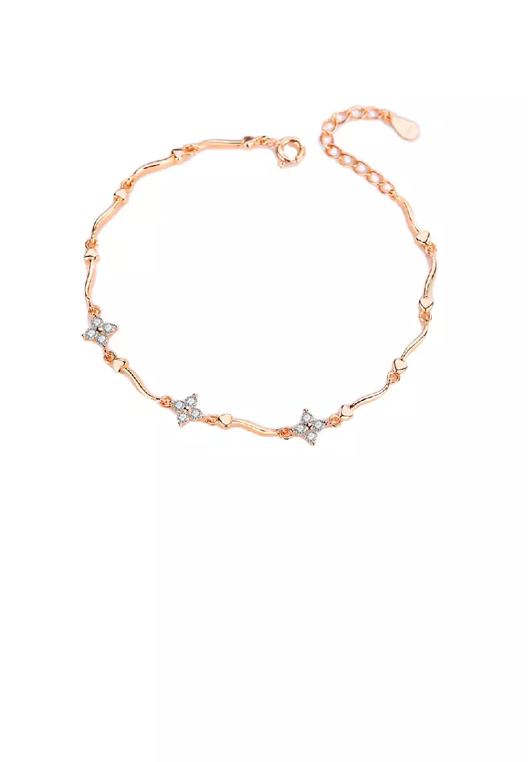 Gold rose gold new arrivals and silver bracelet